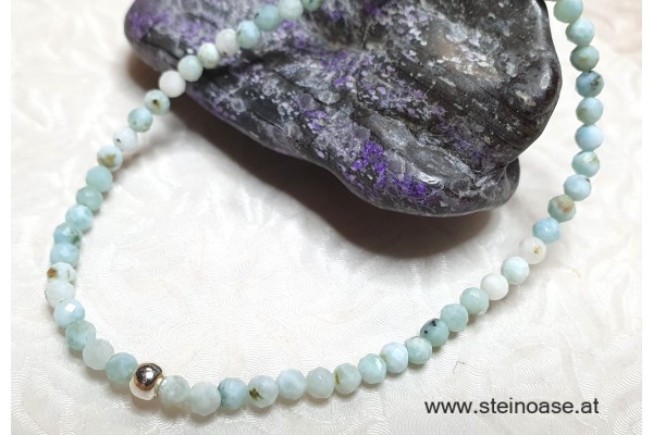 Armband Larimar facettiert Ø 3mm, Länge *16 oder 17cm* Gr.S